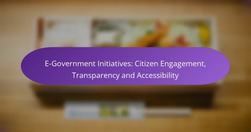 E-Government Initiatives: Citizen Engagement, Transparency and Accessibility