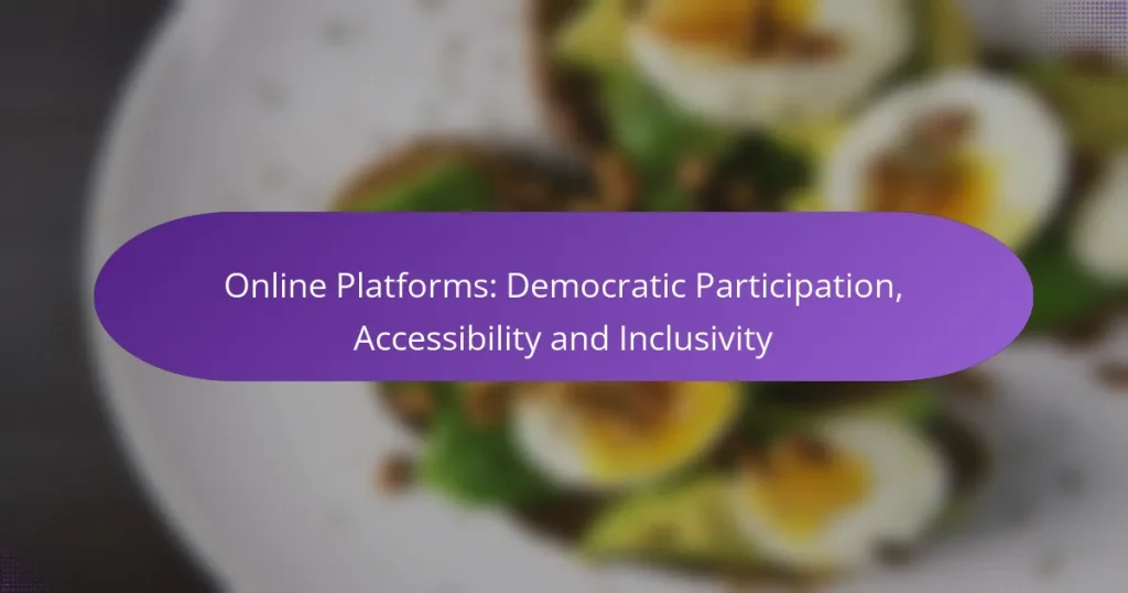 Online Platforms: Democratic Participation, Accessibility and Inclusivity