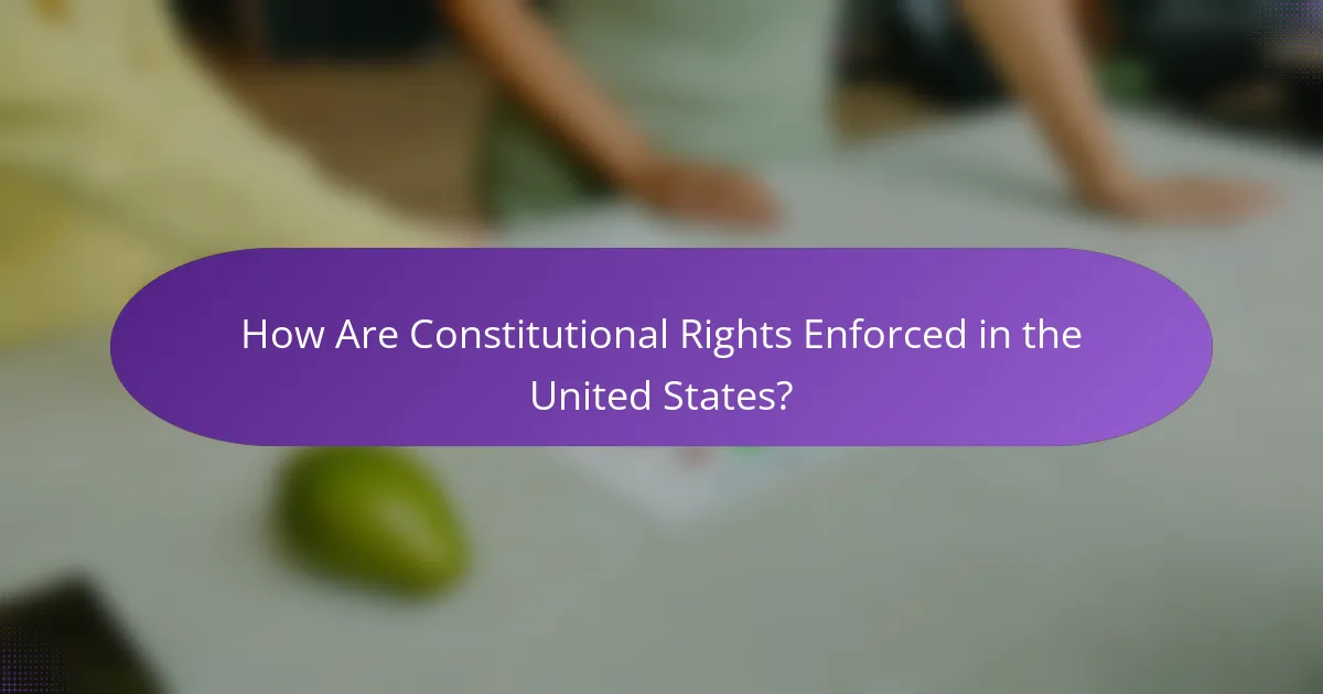 How Are Constitutional Rights Enforced in the United States?