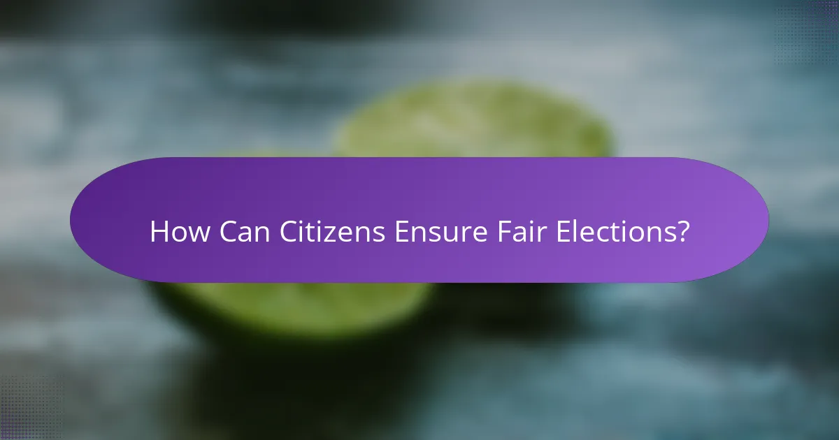 How Can Citizens Ensure Fair Elections?