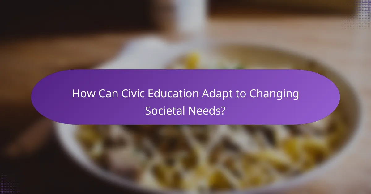 How Can Civic Education Adapt to Changing Societal Needs?