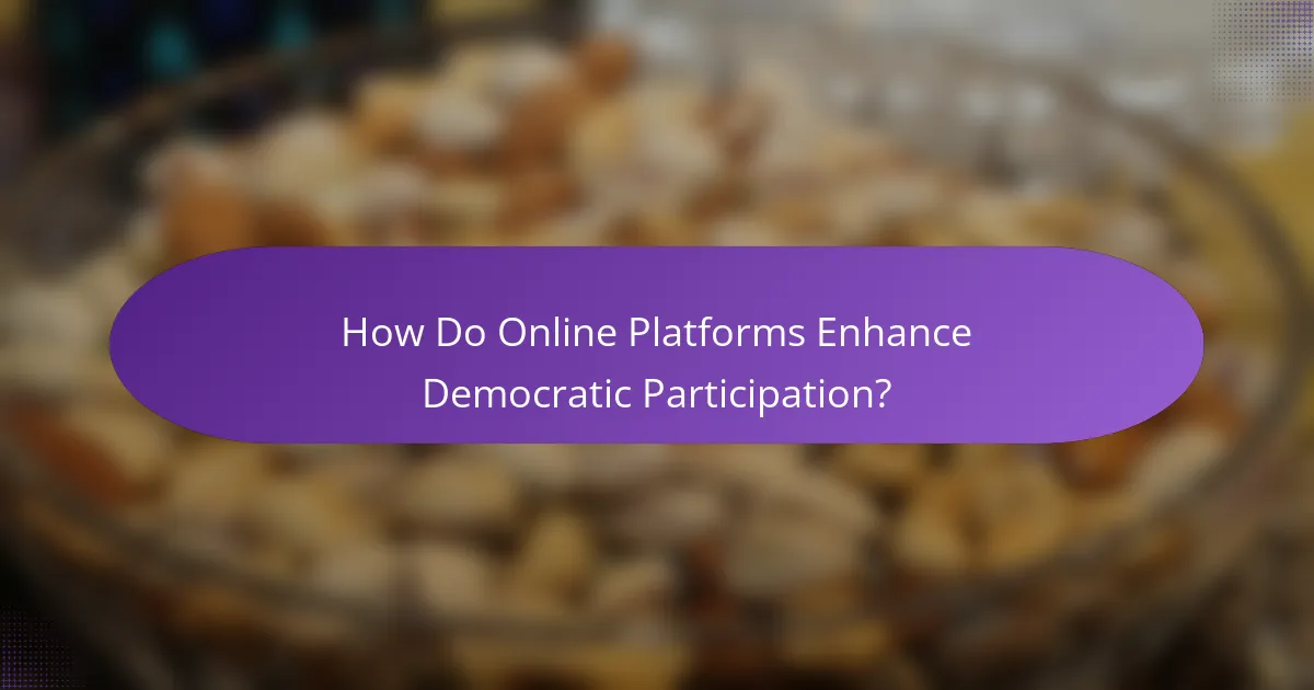 How Do Online Platforms Enhance Democratic Participation?