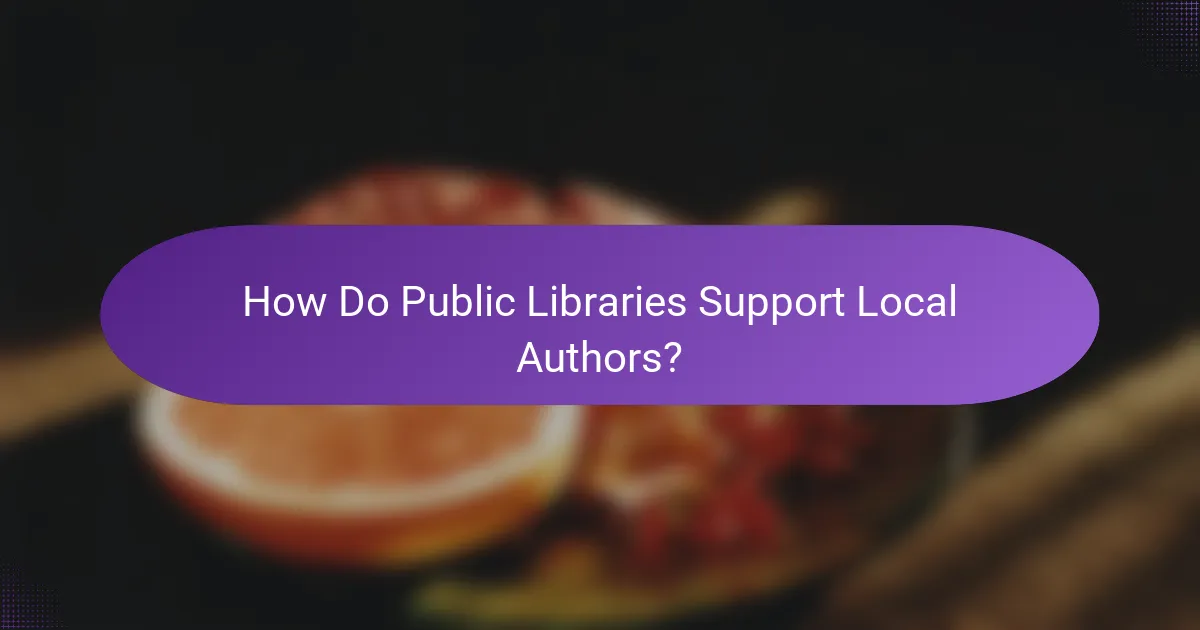How Do Public Libraries Support Local Authors?