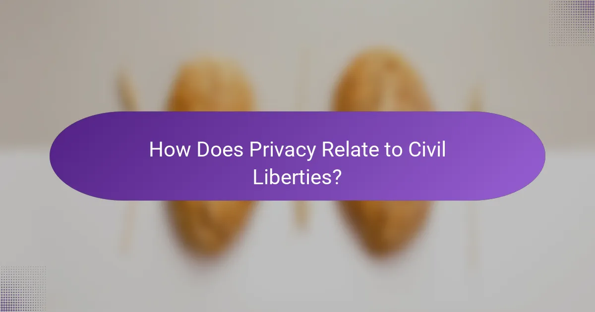 How Does Privacy Relate to Civil Liberties?
