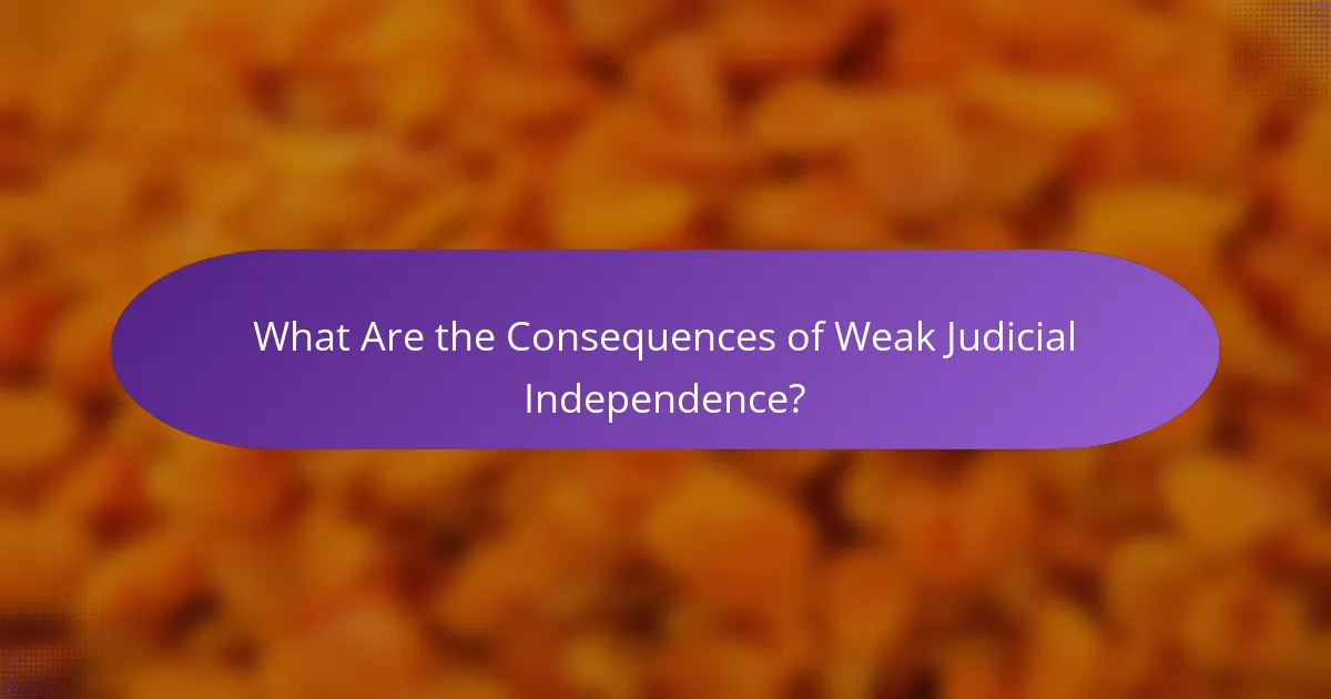 What Are the Consequences of Weak Judicial Independence?