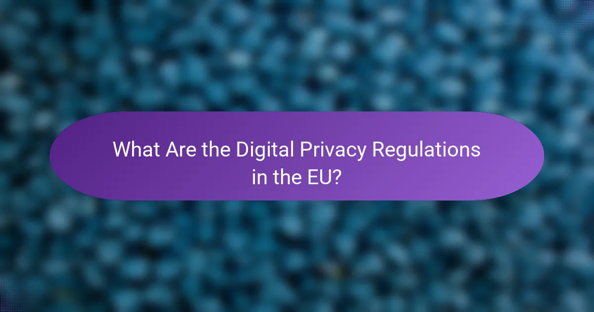 What Are the Digital Privacy Regulations in the EU?