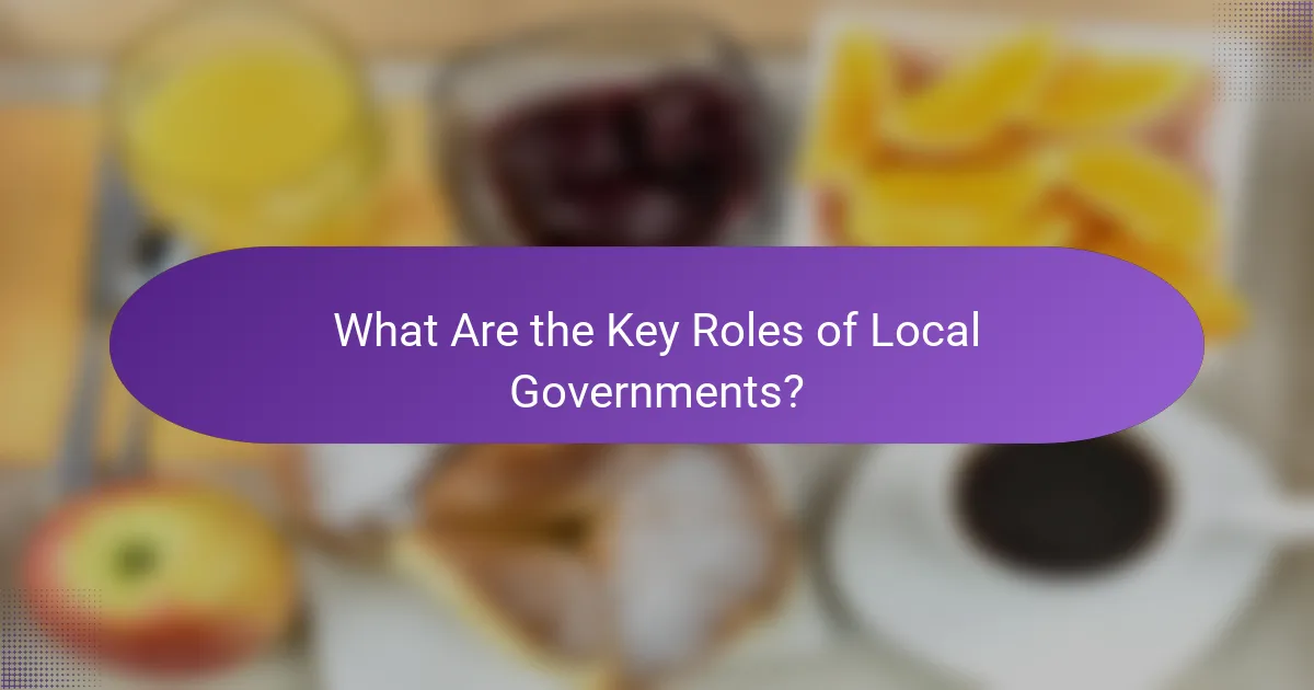 What Are the Key Roles of Local Governments?