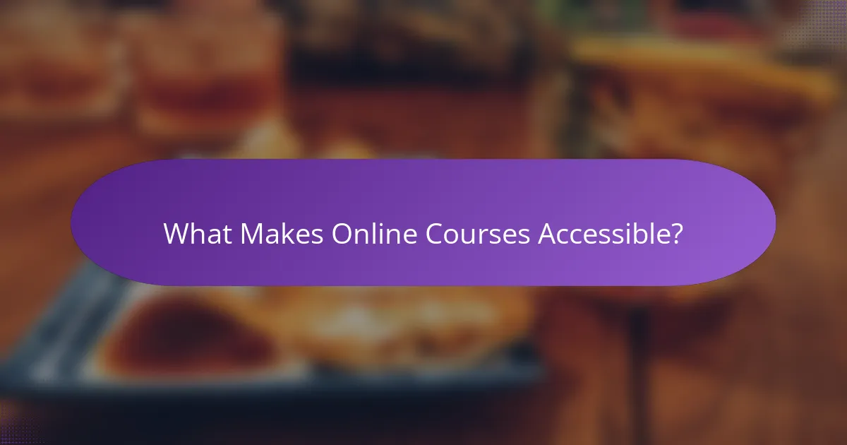 What Makes Online Courses Accessible?