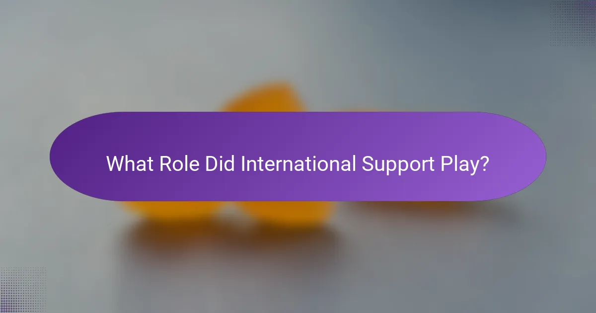 What Role Did International Support Play?