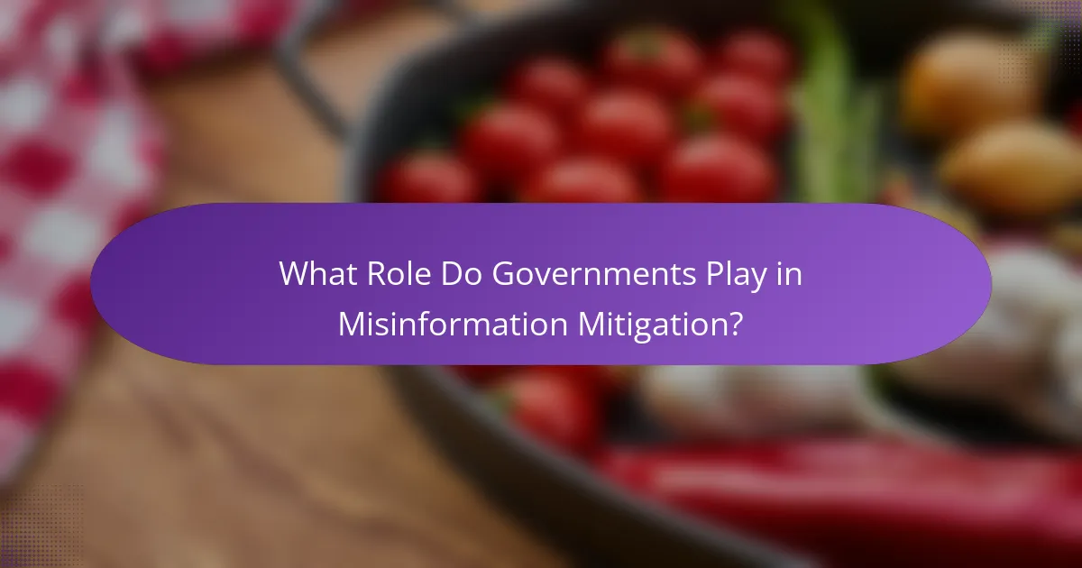 What Role Do Governments Play in Misinformation Mitigation?